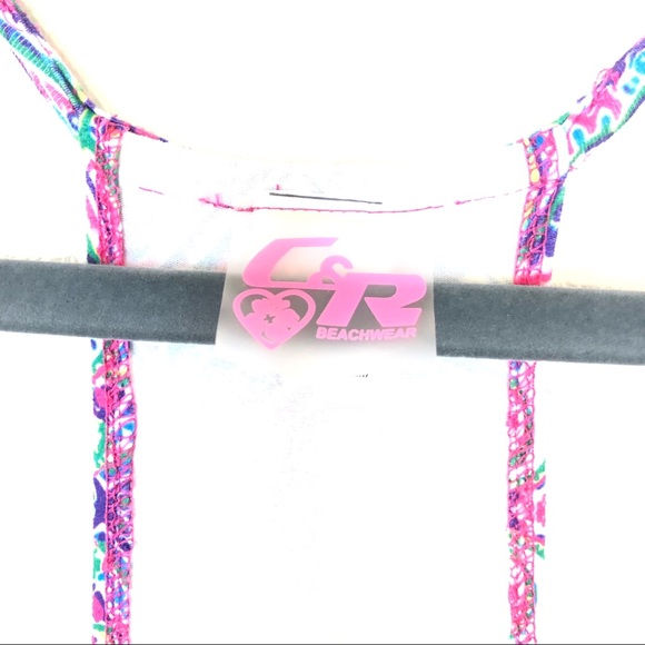 C&R Beachwear Girls Dress Spaghetti Strap Geometric Patter Bright Colors Size 12 - Picture 5 of 9